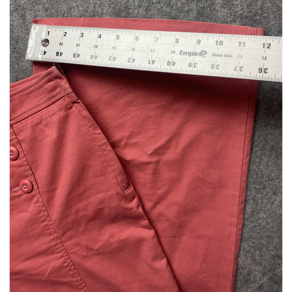 LOFT Pants Womens 8 Coral Sailor Wide Leg High Rise Button Front Chino - Picture 7 of 16